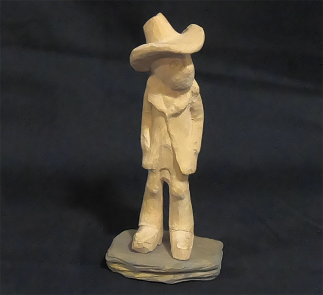 cowboy wood carving roughout